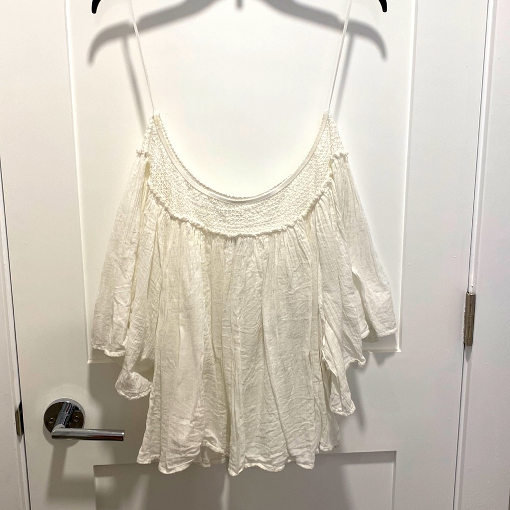 XL off the shoulder white summery crop top